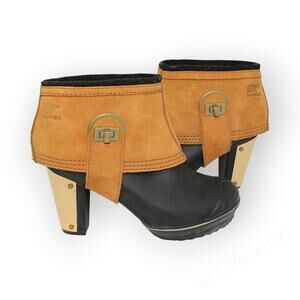 Sz 8 SOREL Medina II High-Heel Platform Rain Booties Waterproof 2086